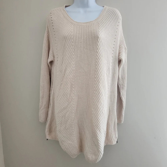 Caslon (Nordstrom) | Rib Knit Side Zip Tunic Length Sweater - Size M - Picture 1 of 9